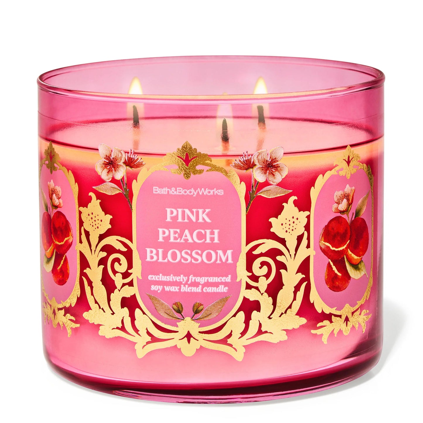 Pink Peach Blossom 3 Wick Candle | Vela aromática de 3 mechas - 411 gr