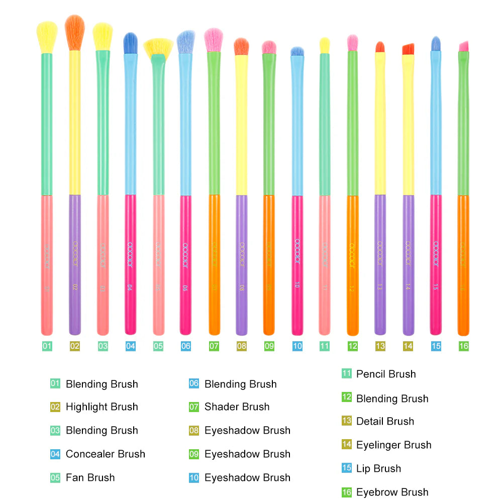Dream of Color 16pc Eye brush Set | Set de brochas 16pz para ojos