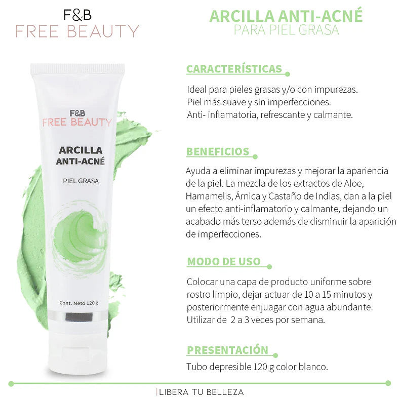 Arcilla Anti Acne | Mascarilla para rostro