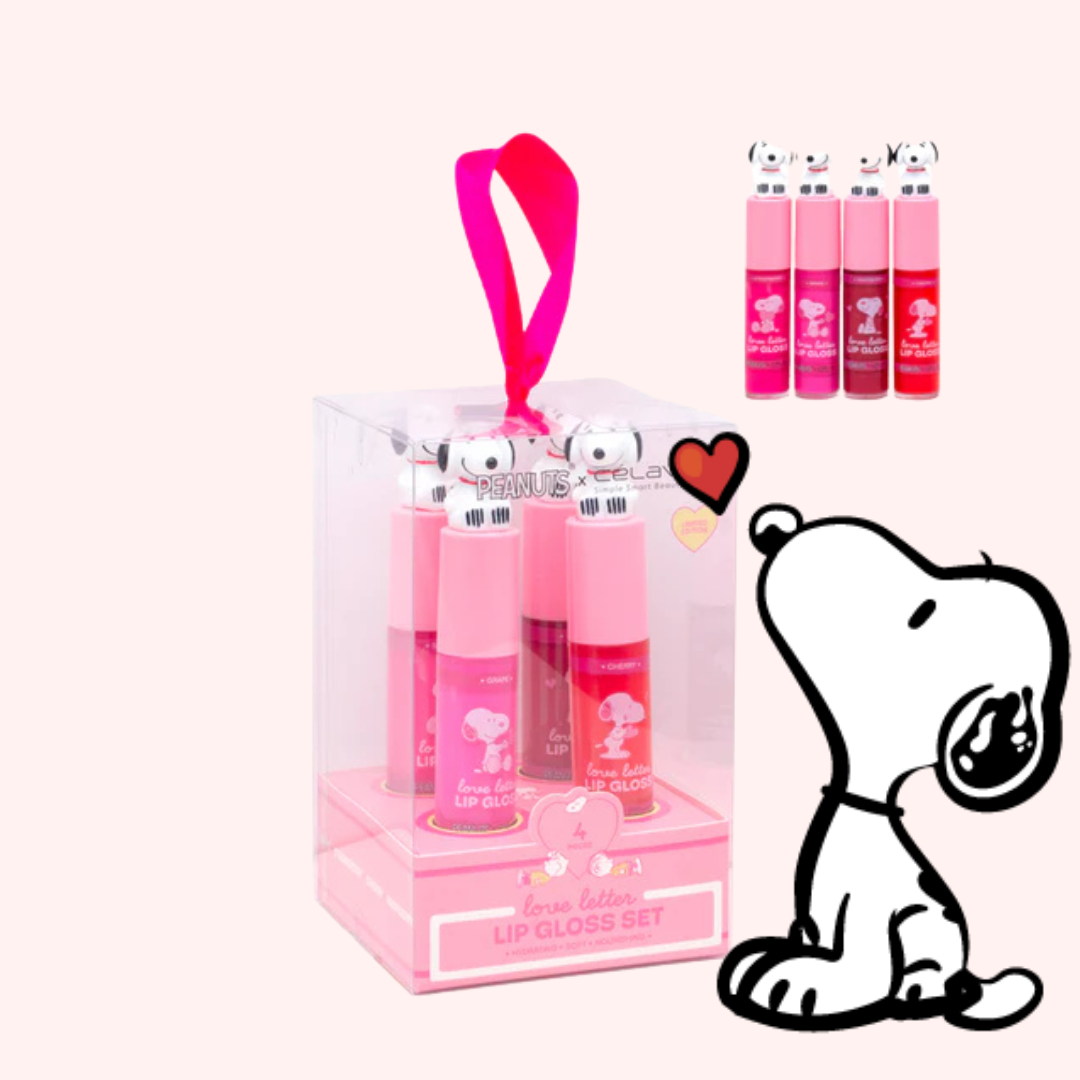Love Letter Lip Gloss Set BOX Snoopy| Set de gloss 4 pz