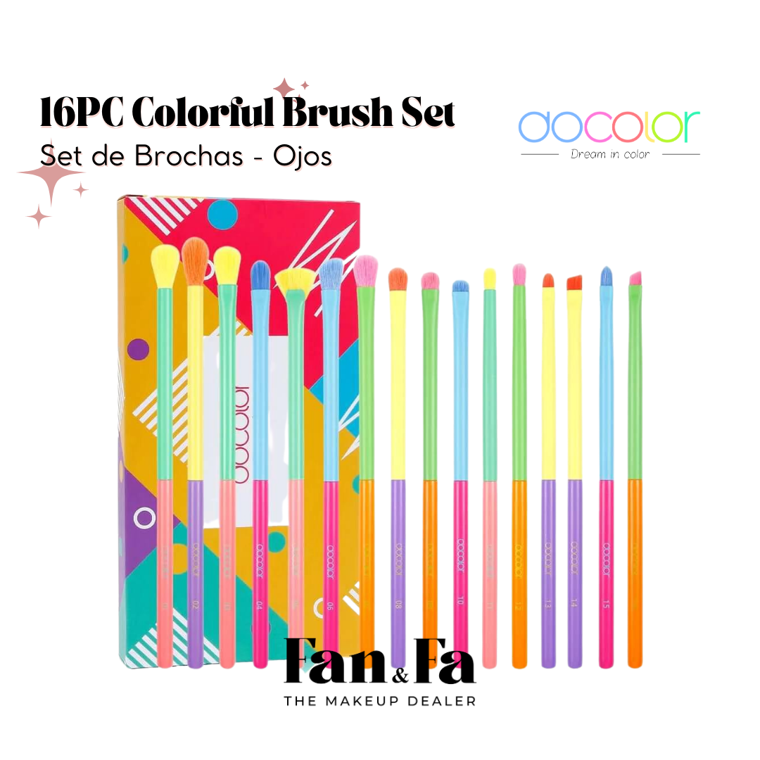 16 PC Colorful Brush Set | Set de brochas