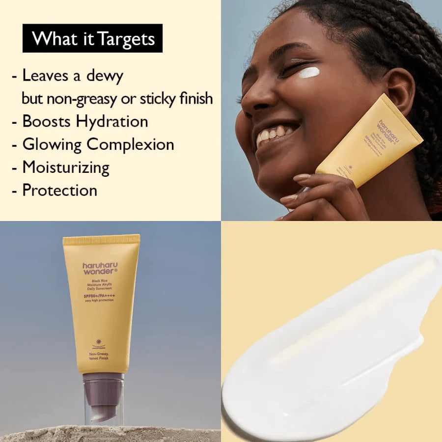 Black Rice Moisture AiryFit Daily Sunscreen SPF50+ PA++++ | Crema humectante con protector