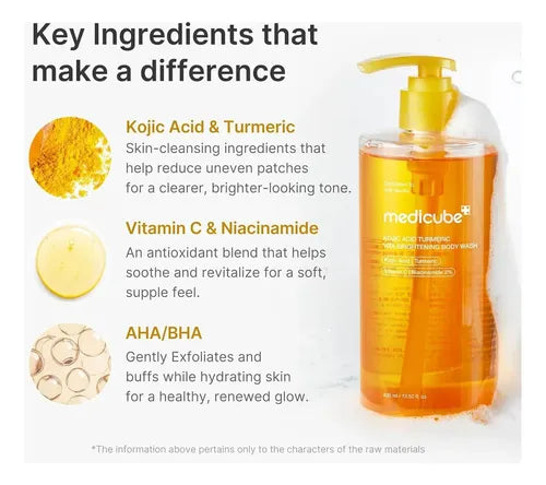 Kojic Acid Turmeric Vita Brightening Body Wash | Gel de ducha revitalizante y aclarante
