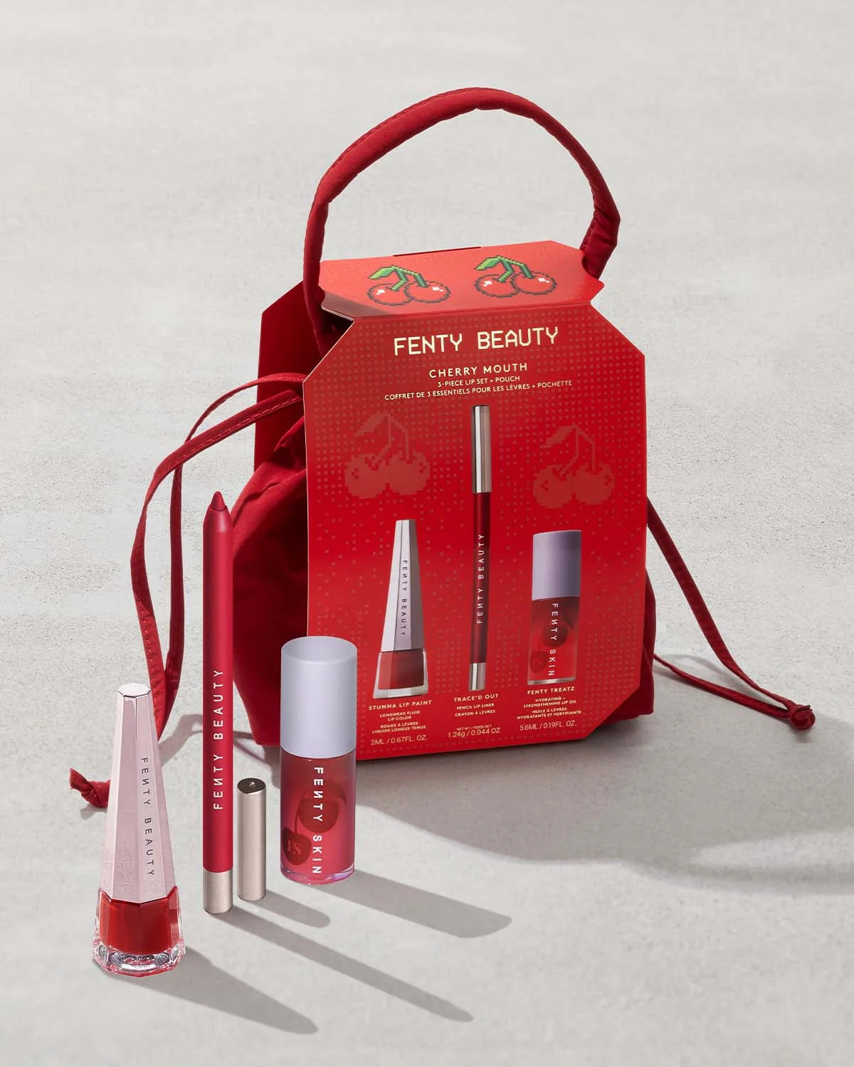 Cherry Mouth 3-Piece Lip Set + Pouch | Set de labiales | EDICIÓN ESPECIAL