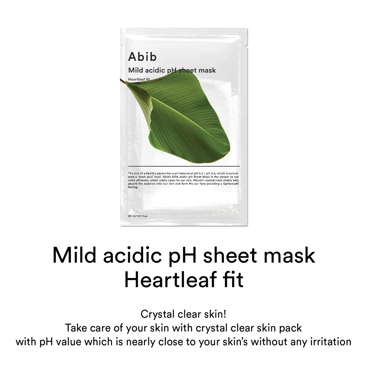Mild acidic pH sheet mask Heartleaf Fit | Mascarilla para rostro
