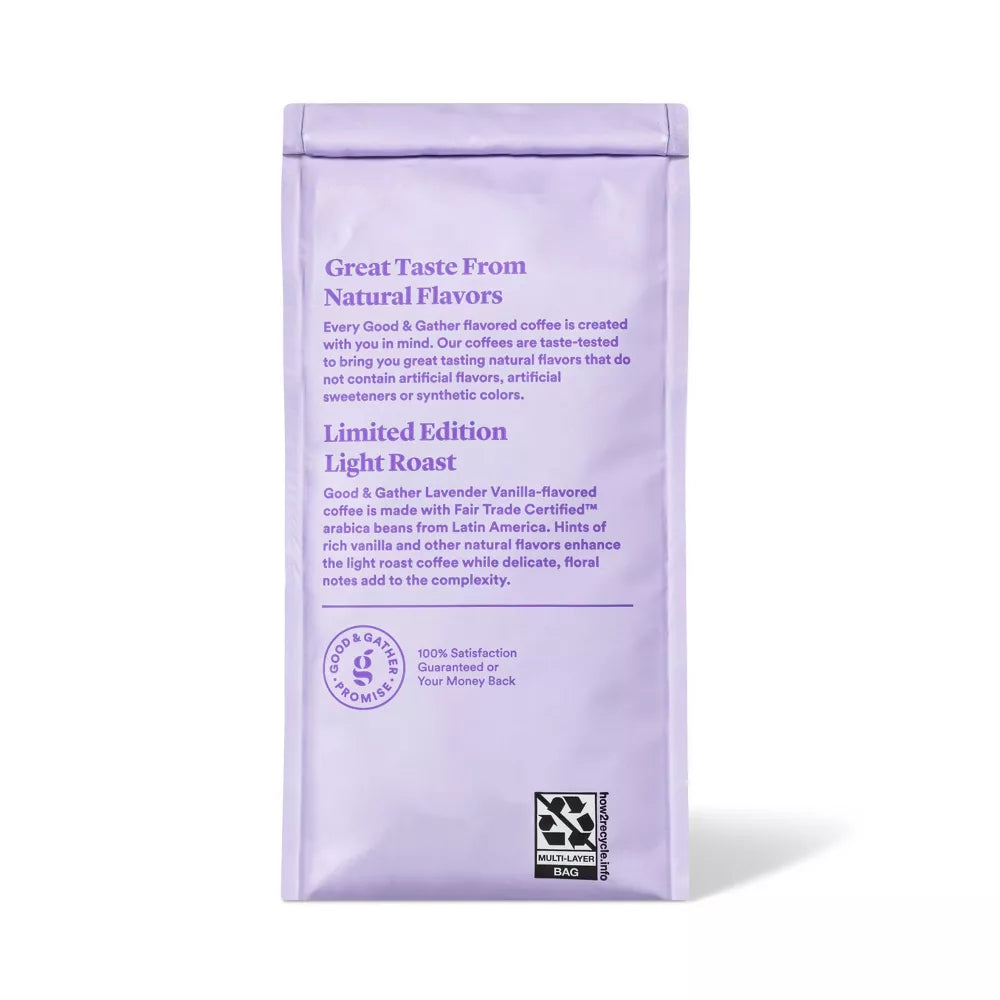 Lavender Vanilla with Other Natural Flavors Light Roast Ground Coffee | Café Molido