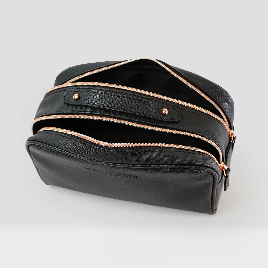 Mini Pink Cosmetic Glam Pouch NEGRA | Cosmetiquera