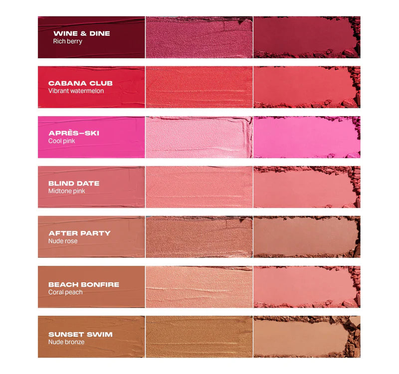 Cheek Thrills Multi-Finish Face Trio | Paleta de rubor en crema y polvo