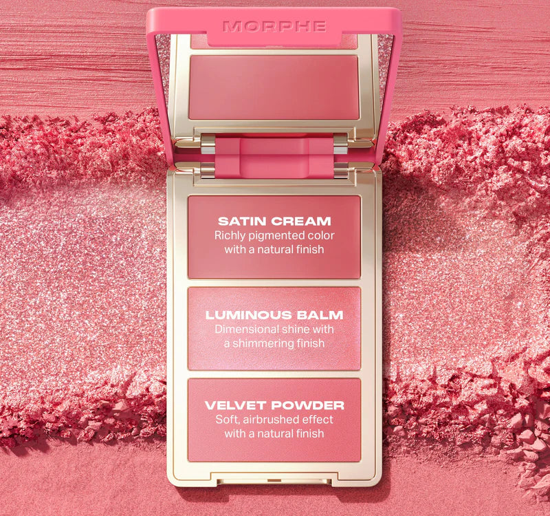 Cheek Thrills Multi-Finish Face Trio | Paleta de rubor en crema y polvo