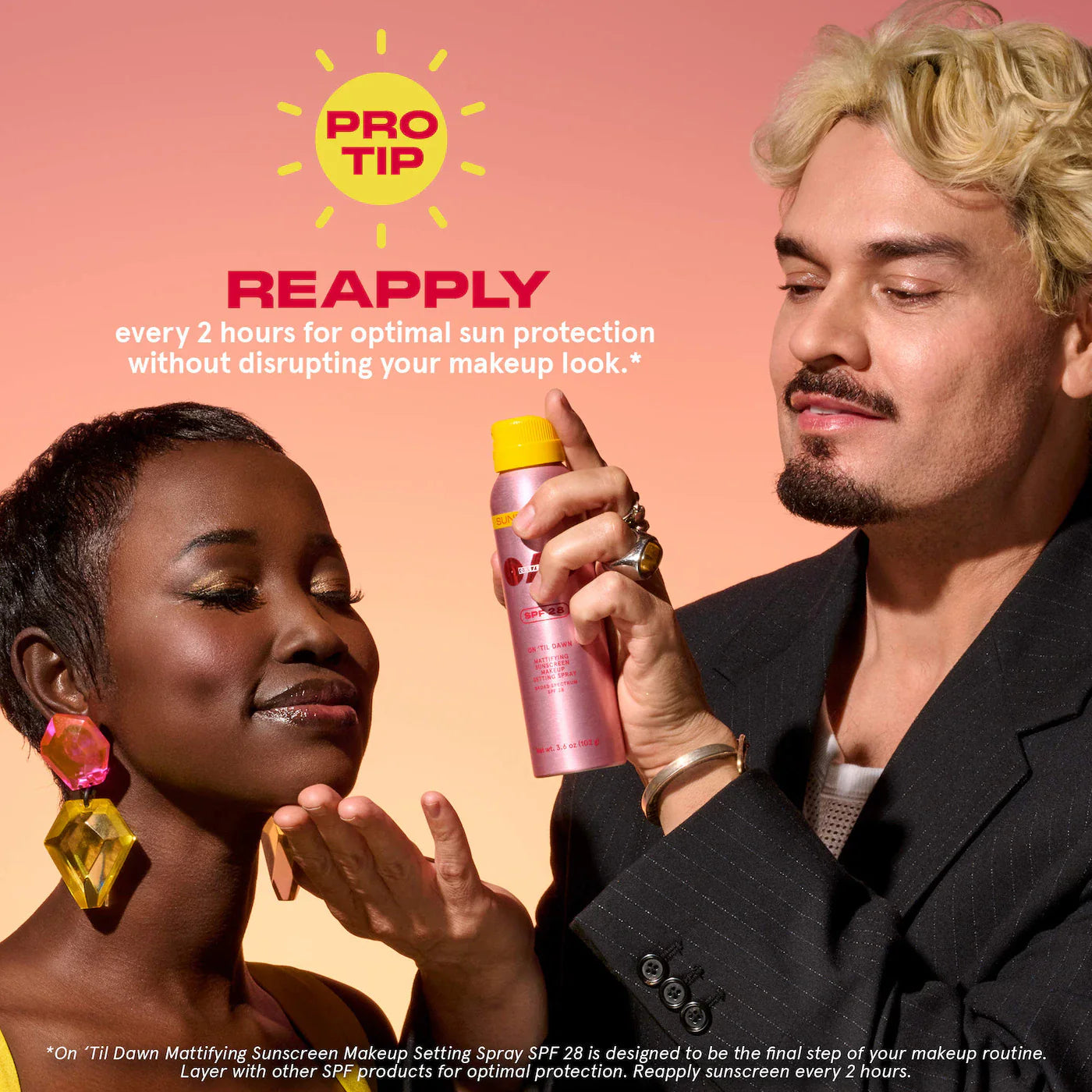 On Til Dawn Mattyfing Sunscreen Spray SPF 28 | Fijador con protector solar