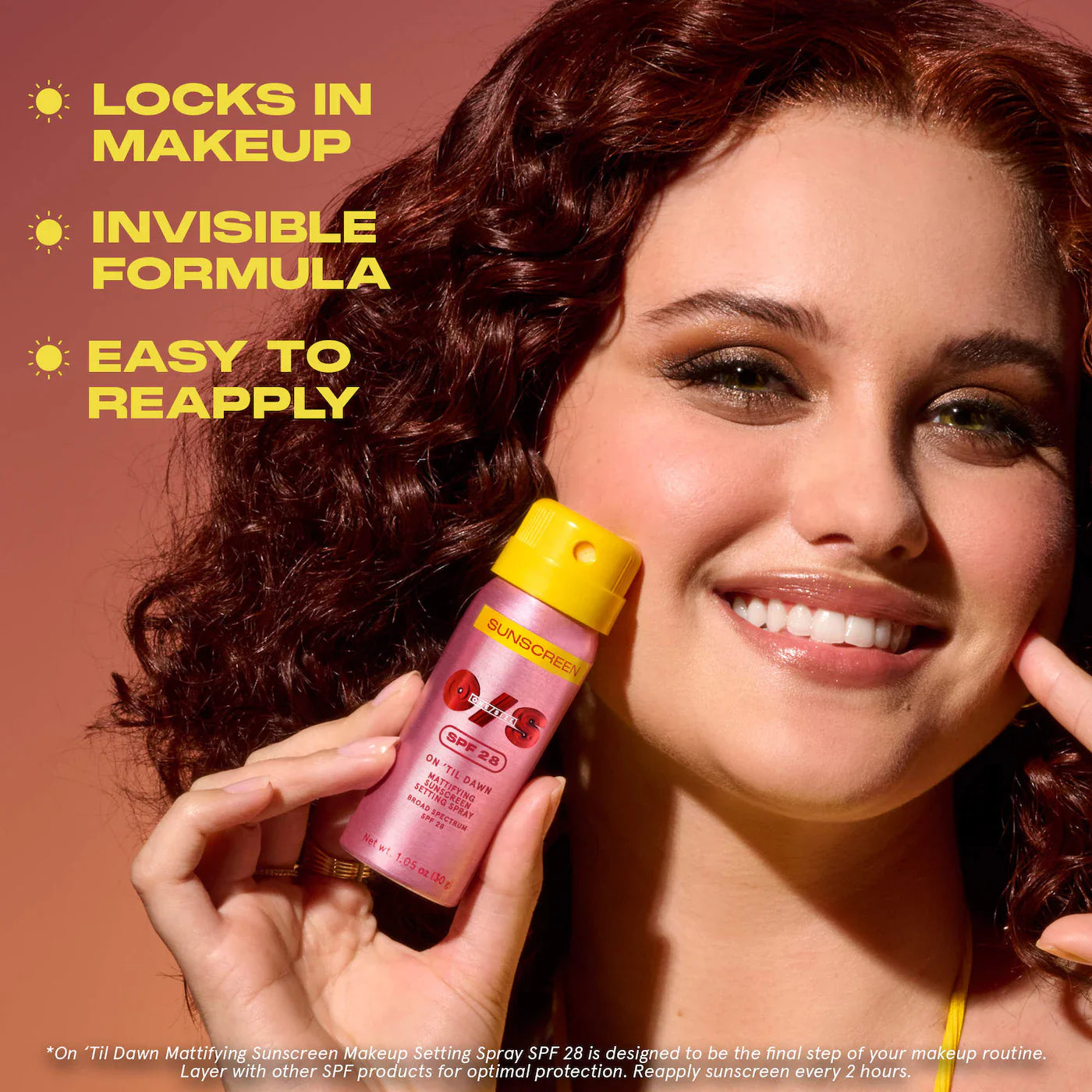 On Til Dawn Mattyfing Sunscreen Spray SPF 28 | Fijador con protector solar