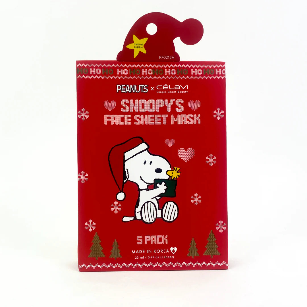 Snoopy's Face Sheet Mask | Set de 5 mascarillas para rostro x Peanuts