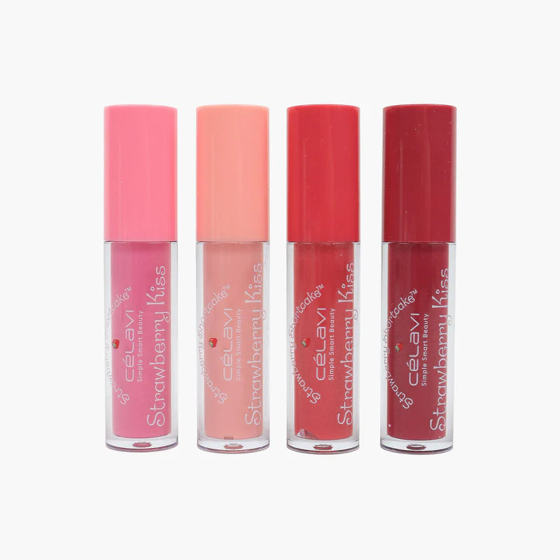 Strawberry Kiss 4pc Lip Gloss Kit | Set de Gloss | Strawberry Shortcake | Colección Rosita Fresita