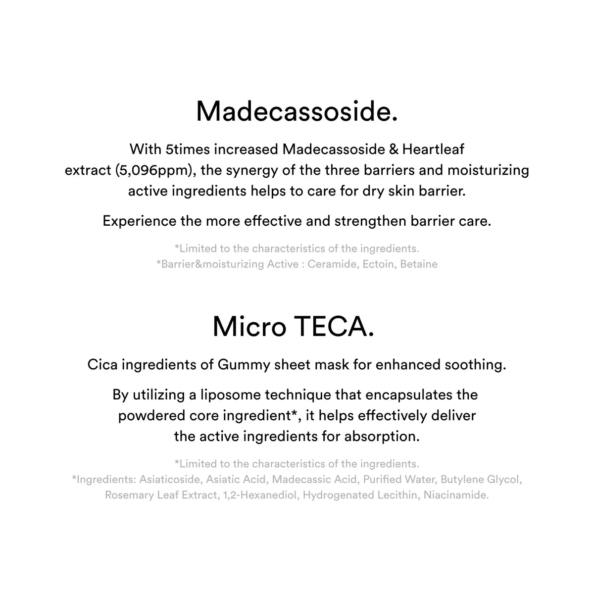 Gummy Sheet Mask Madecassoside Sticker | Mascarilla