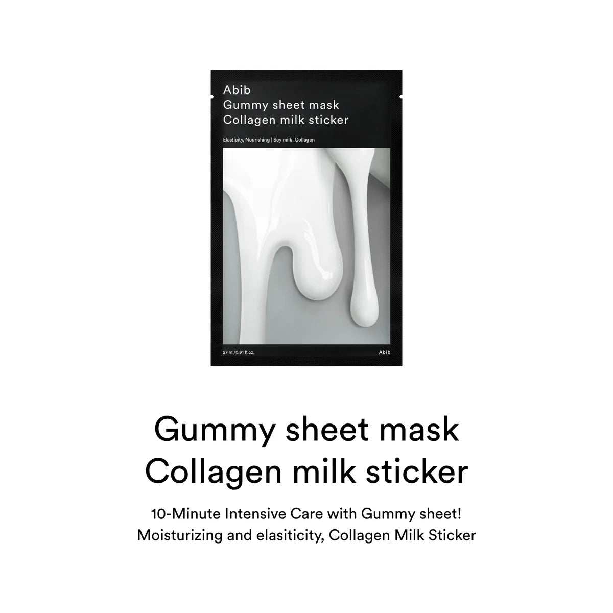 Gummy Sheet Mask Collagen Milk Sticker | Paquete de 10 mascarillas