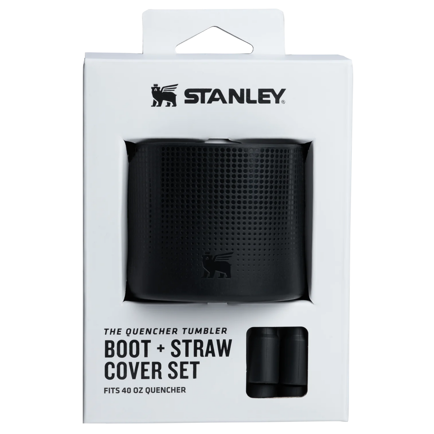 BLACK Stanley Quencher Boot and 2 pz Straw Cover Set | Protector para termo y popote | 40 - 30 - 20 - 14 oz