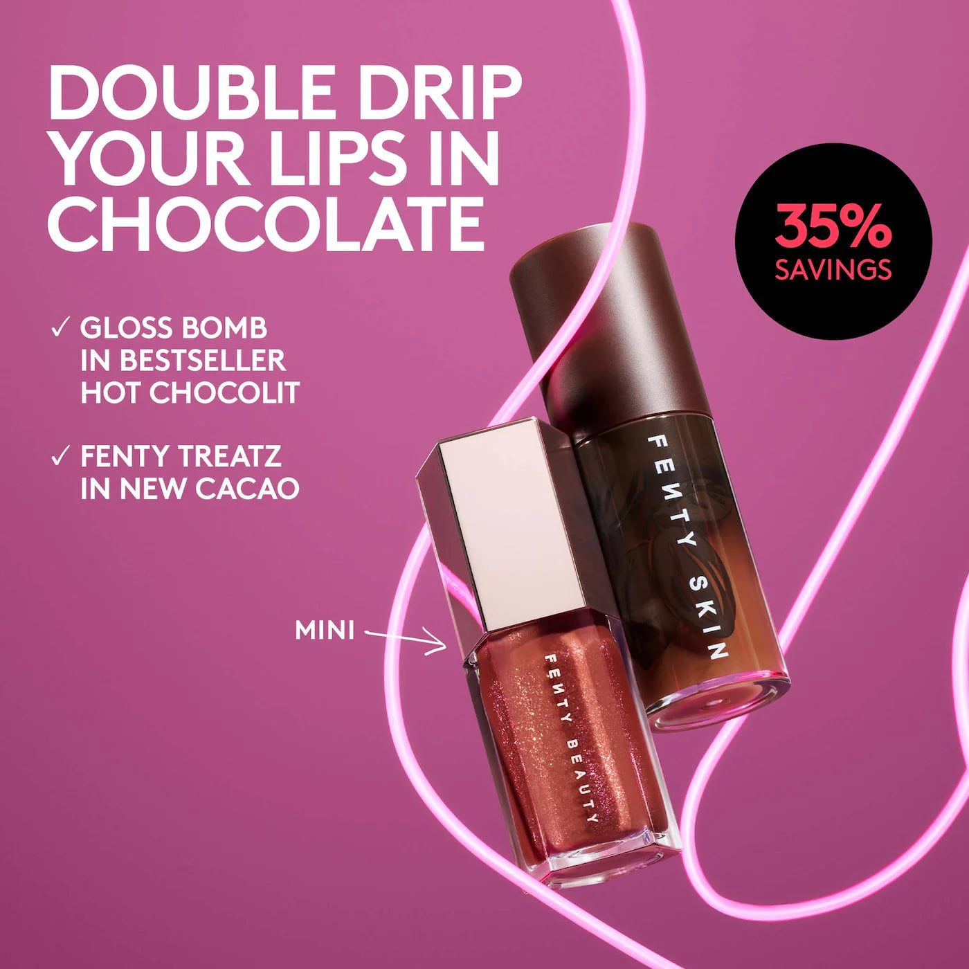 Chocolit Treatz Lip Luminizer + Lip Oil Duo | Set de labial