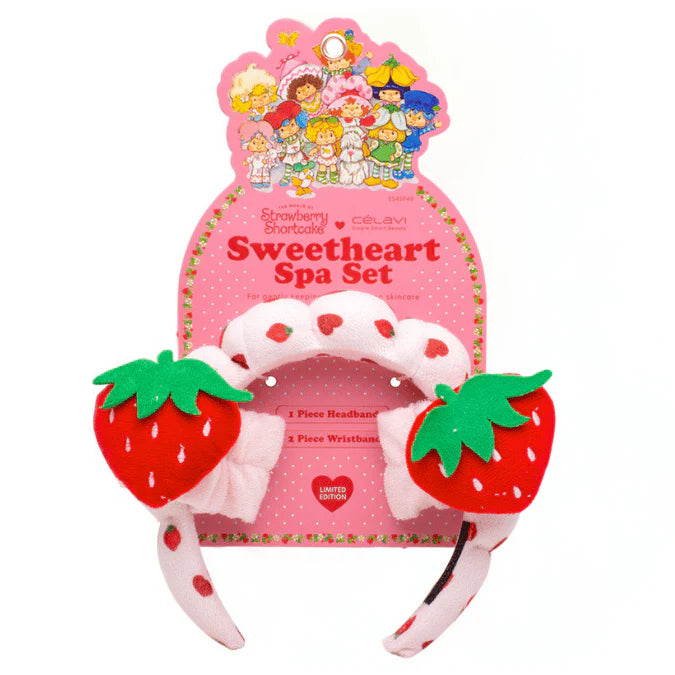 Sweetheart Spa Set Strawberry Shortcake | Diadema + Muñequeras | Rosita Fresita