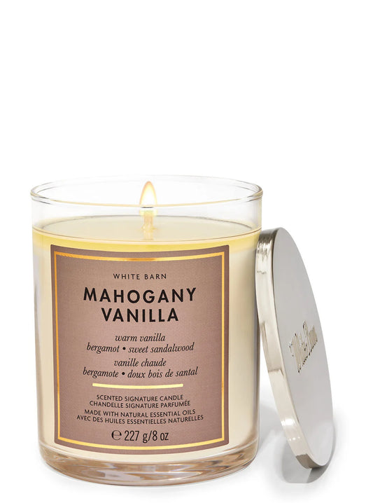 Mahogany Vanilla 1 wick Candle | Vela aromática de 1 mecha | 227 gr