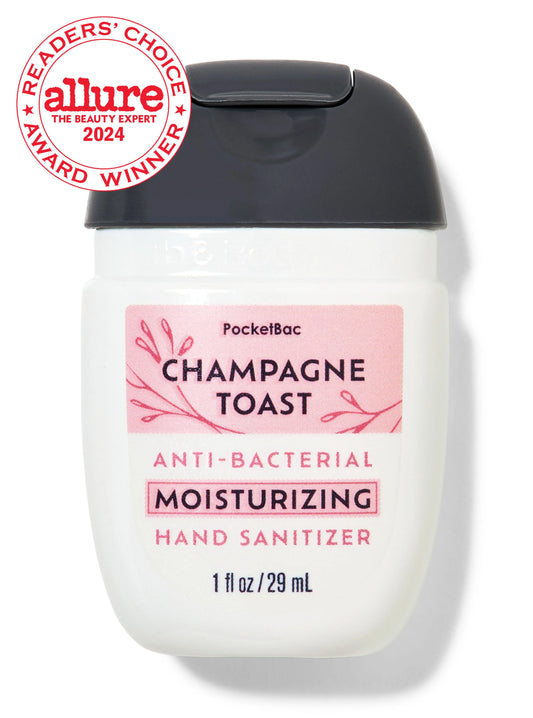 Champagne Toast Moisturizer PocketBac Gel Sanitizer | Crema Antibacterial Humectante