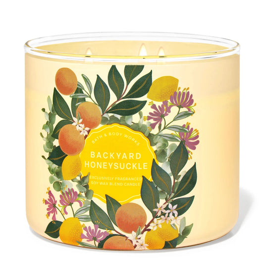 Backyard Honeysuckle 3 Wick Candle | Vela aromática de 3 mechas - 411 gr