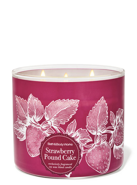 Strawberry Pound Cake 3 Wick Candle | Vela aromática de 3 mechas - 411 gr