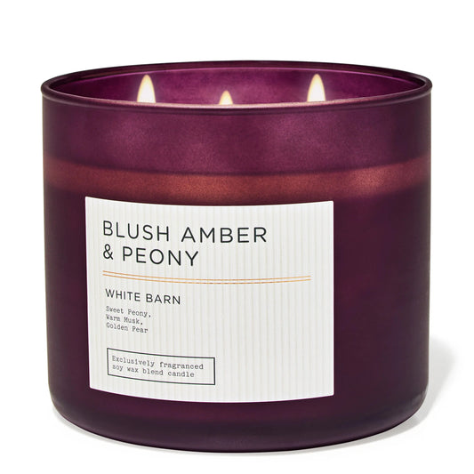 Blush Amber and Peony 3 Wick Candle | Vela aromática de 3 mechas - 411 g