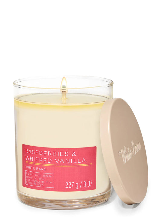 Raspberries & Whipped Vanilla 1 wick Candle | Vela aromática de 1 mecha | 227 gr