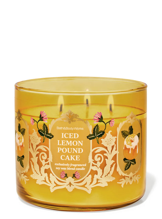 Iced Lemon Pound Cake 3 Wick Candle | Vela aromática de 3 mechas - 411 g