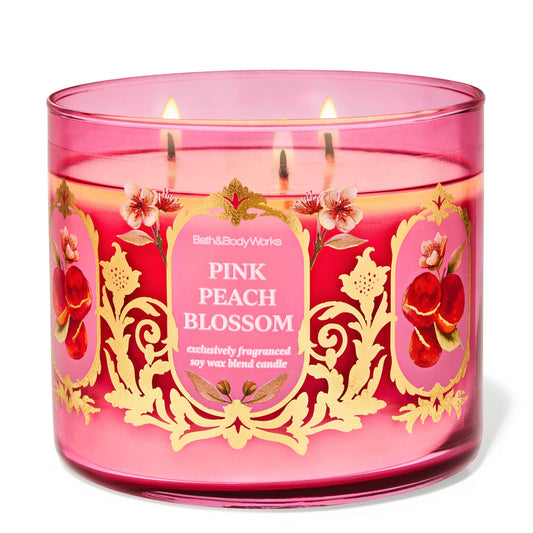 Pink Peach Blossom 3 Wick Candle | Vela aromática de 3 mechas - 411 gr