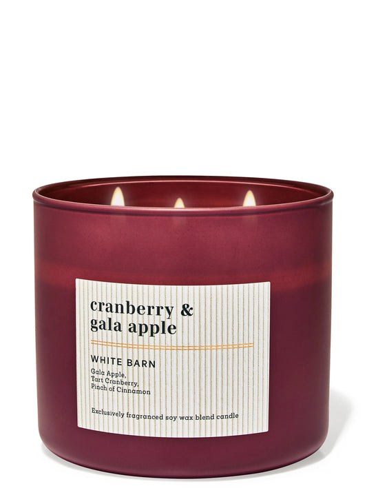 Cranberry & Gala Apple 3 Wick Candle | Vela aromática de 3 mechas - 411 gr