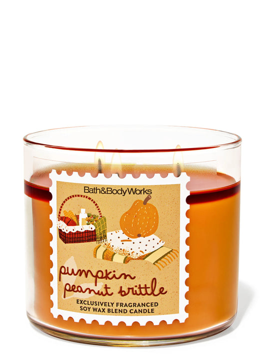 Pumpkin Peanut Brittle 3 Wick Candle | Vela aromática de 3 mechas - 411 gr