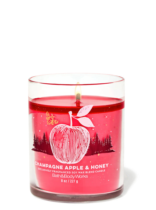 Champagne Apple & Honey 1 Wick Candle | Vela aromática de 1 mecha - 227 gr