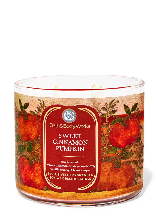 Cinnamon Sweet Pumpkin 3 Wick Candle | Vela aromática de 3 mechas - 411 gr