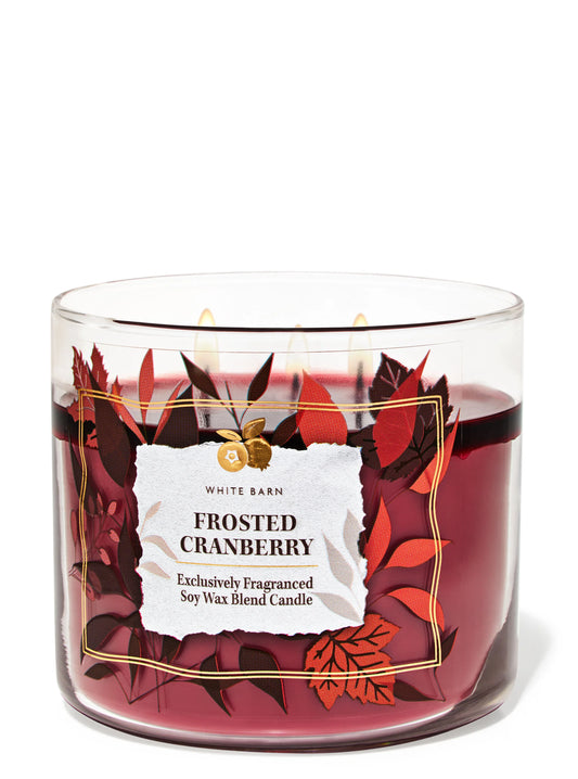 Frosted Cranberry 3 Wick Candle | Vela aromática de 3 mechas - 411 gr