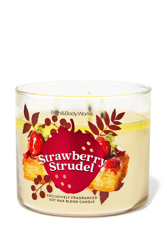 Strawberry Strudel 3 Wick Candle | Vela aromática de 3 mechas - 411 gr