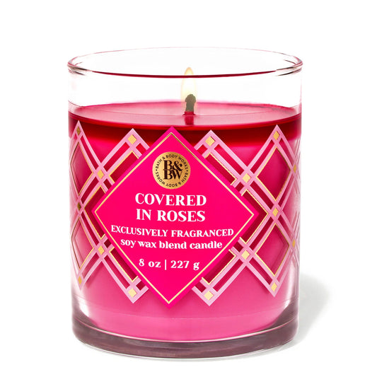 Covered In Roses 1 Wick Candle | Vela aromática de 1 mecha - 227 gr