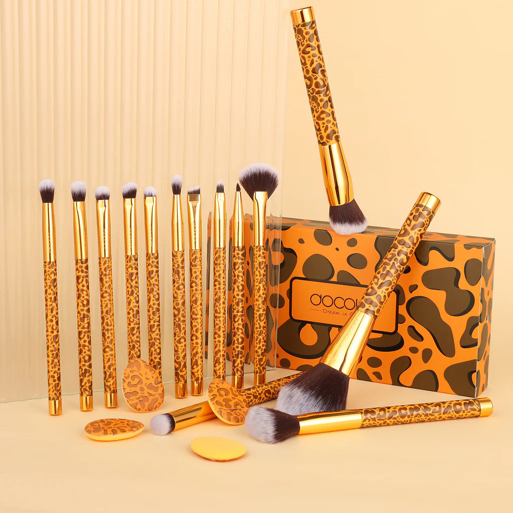 Leopard 14pc Brush Set | Set de brochas