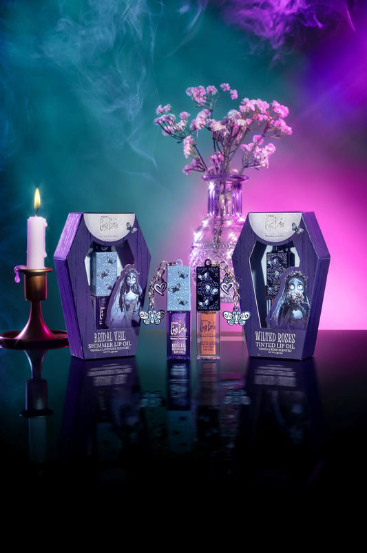 Tim Burton's Corpse Bride X Beauty Creations | Aceite Labial Con Color | Wilted Roses