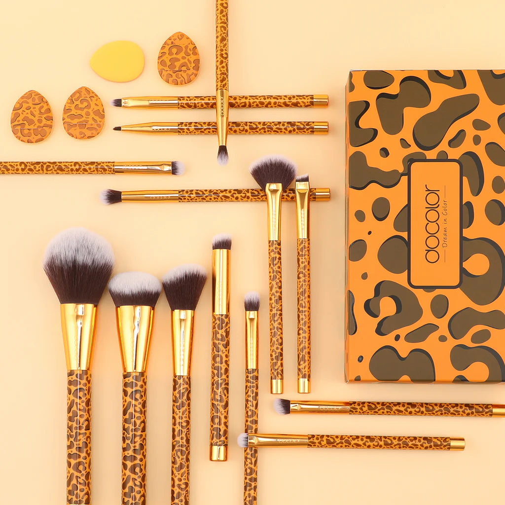 Leopard 14pc Brush Set | Set de brochas