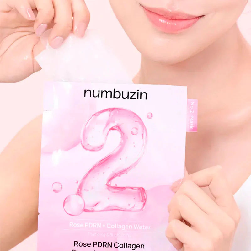 No.2 Rose PDRN Collagen Plumping Sheet Mask | Mascarilla reparadora iluminadora