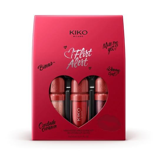 Flirt Alert Mini Kisses| Maxi shine kit 3d hydra lip gloss| Brillo para labios