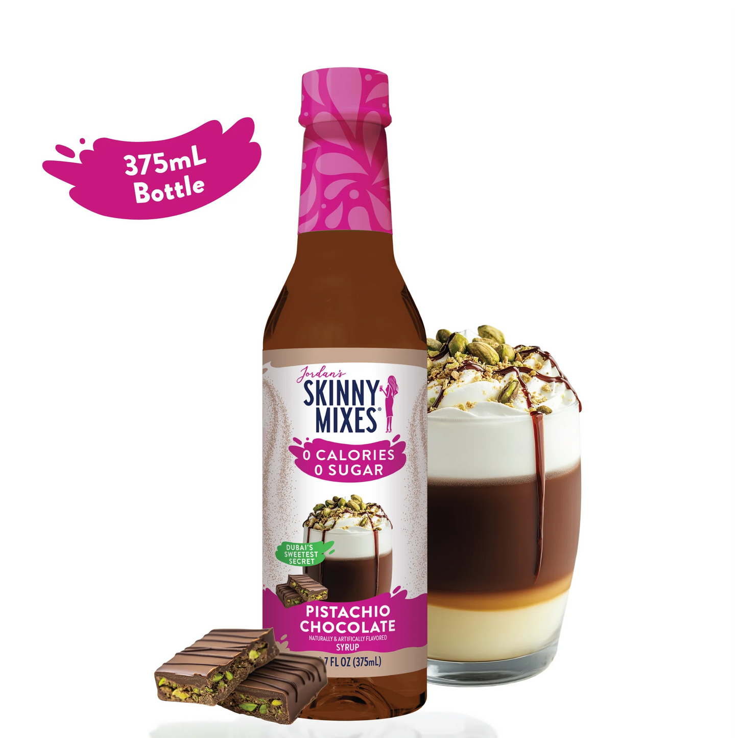 Sugar Free Pistachio Chocolate Syrup | Jarabe de Chocolate Mocha | 375ml