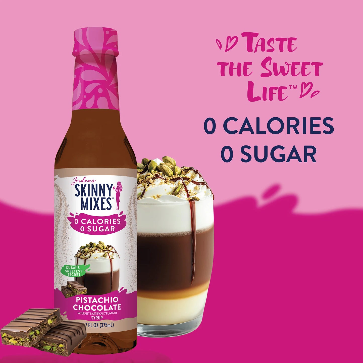 Sugar Free Pistachio Chocolate Syrup | Jarabe de Chocolate Mocha | 375ml