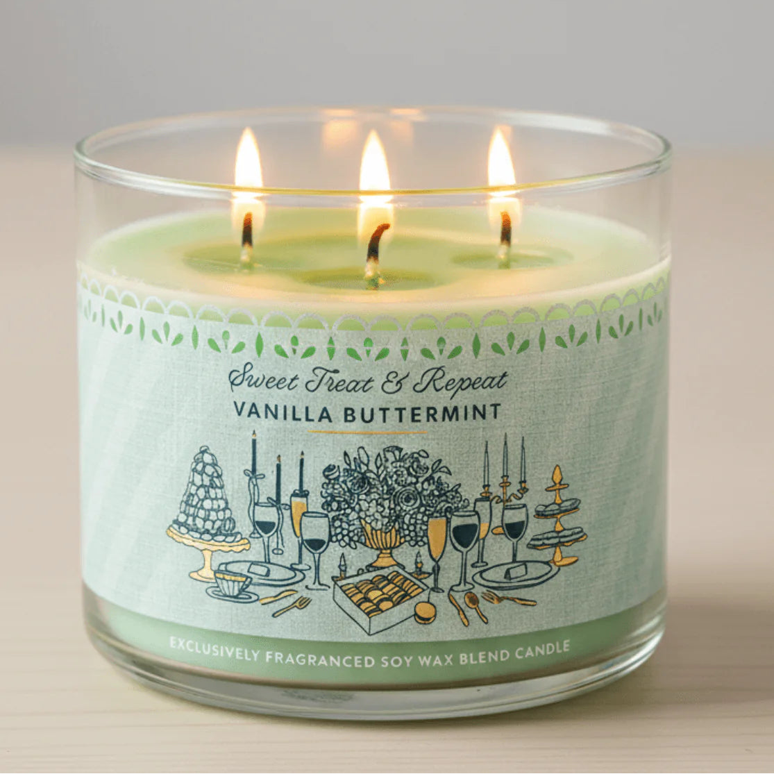 Vanilla Buttermint 3 wick Candle | Vela aromática de 3 mechas | 411 gr