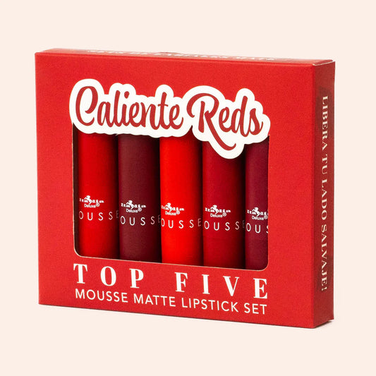 Caliente Reds Top Five Matte Lipstick | Set de Labiales en Barra