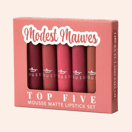 Modest Mauve Top Five Matte Lipstick | Set de Labiales en Barra