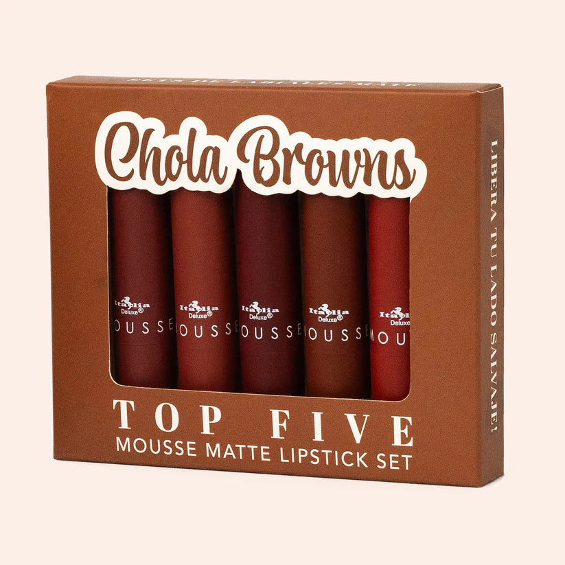 Chola Browns Top Five Matte Lipstick | Set de Labiales en Barra