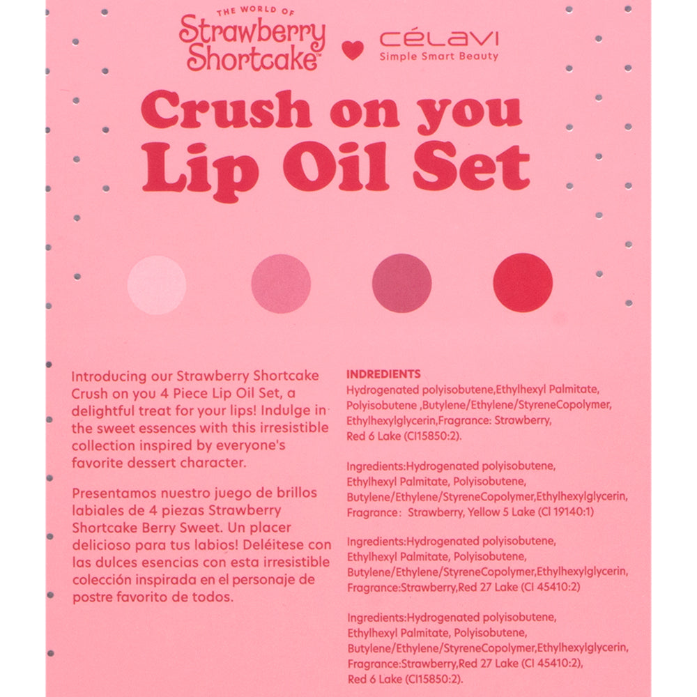 Crush On You Lip Oil Set | Kit de aceite labial gloss |  Strawberry Shortcake | Colección Rosita Fresita