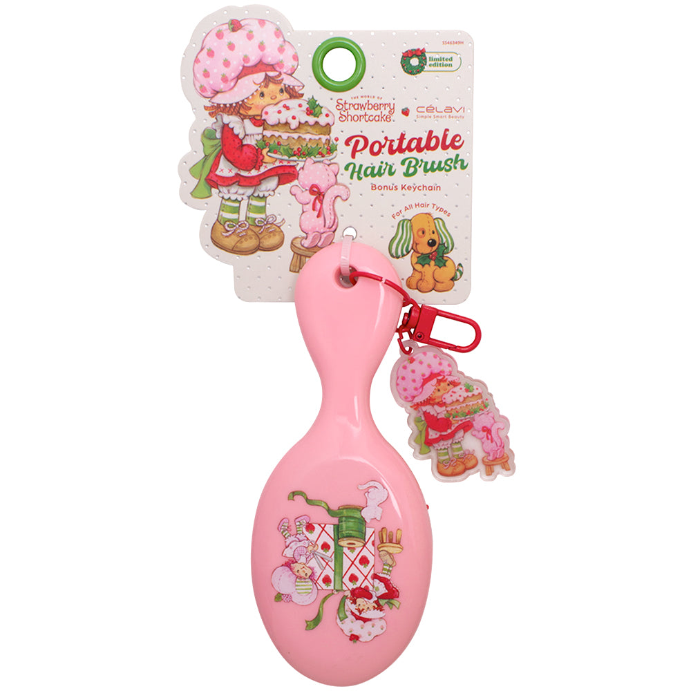 Strawberry Shortcake Portable Hair Brush With Keychain | Cepillo mini + llavero Rosita Fresita
